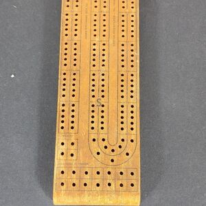 Vintage Acme Wooden Cribbage Board Crib Cards